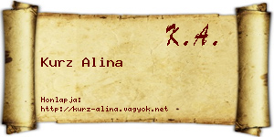 Kurz Alina névjegykártya